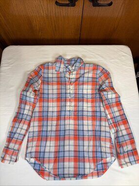 J. Crew 1/2 Button Pullover Shirt Women's XS Multicolor